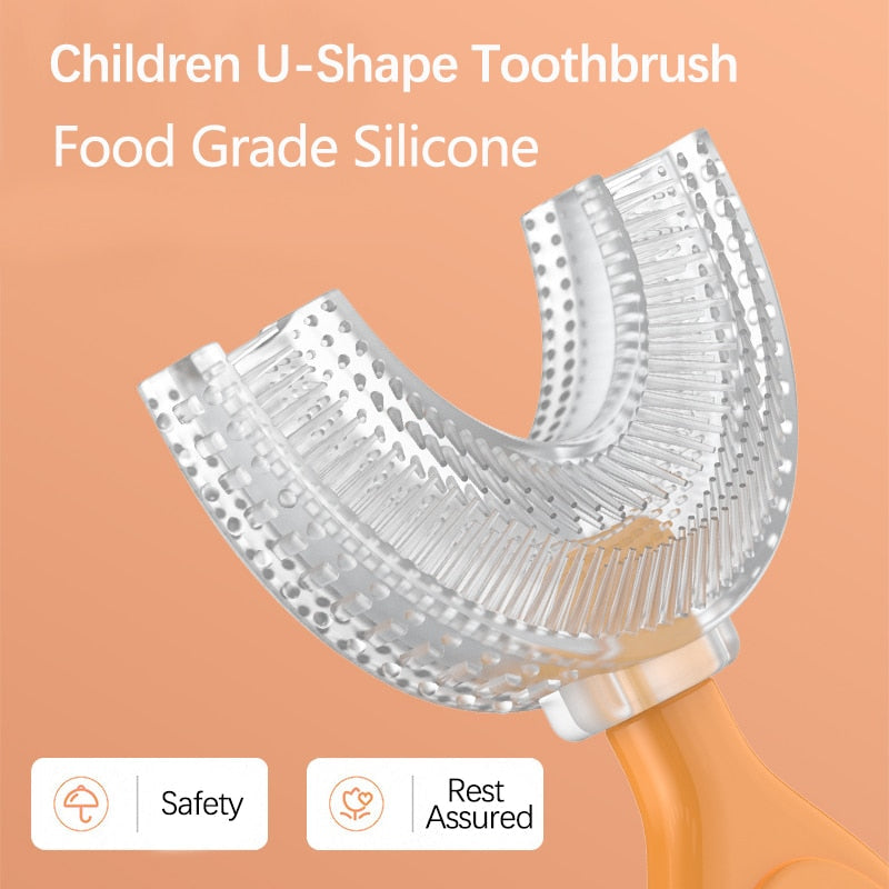 Escova de dentes infantil - em formato de U - Encontrei De Tudo
